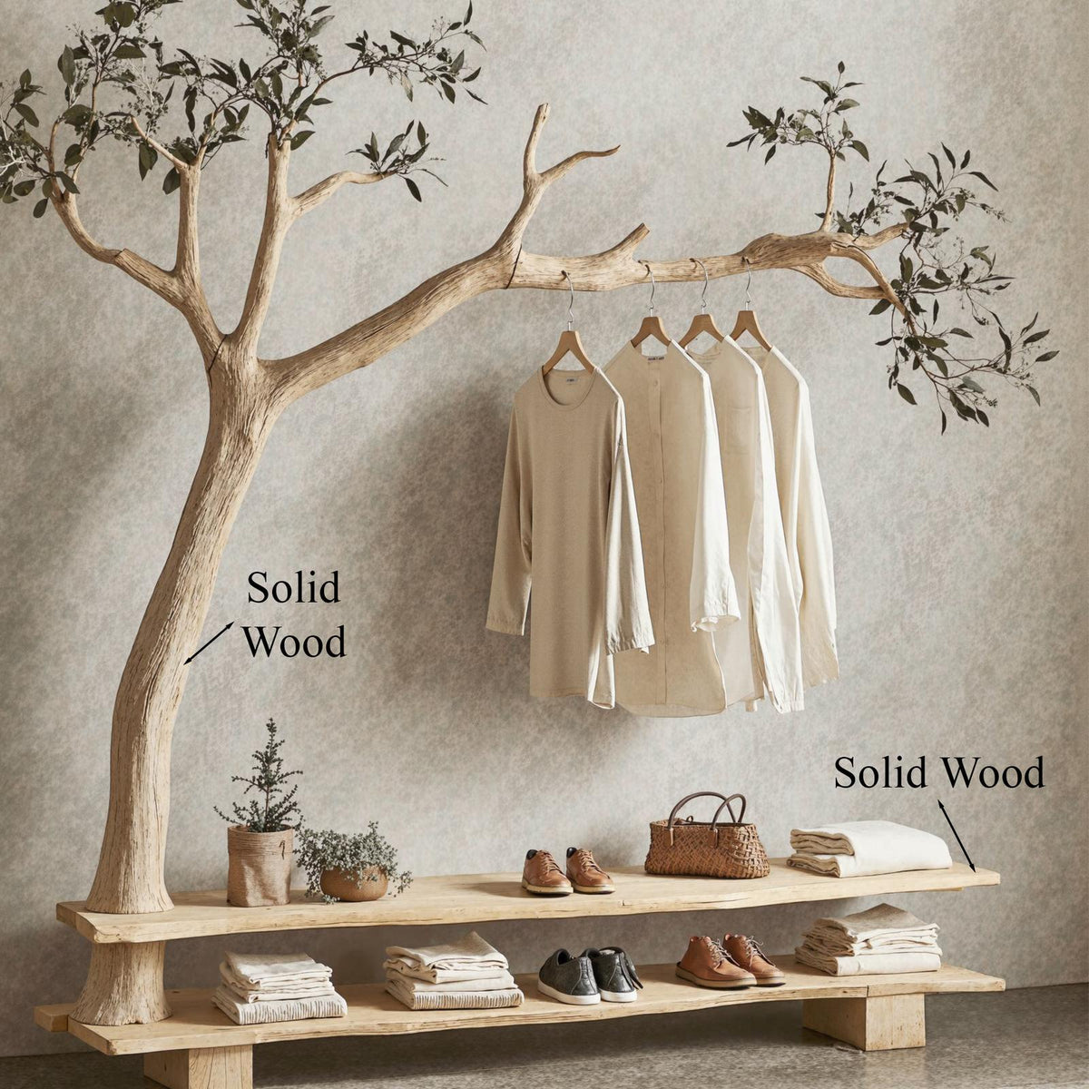 Wall Mount Coat Rack Hall Tree With Bench Shoe Storage