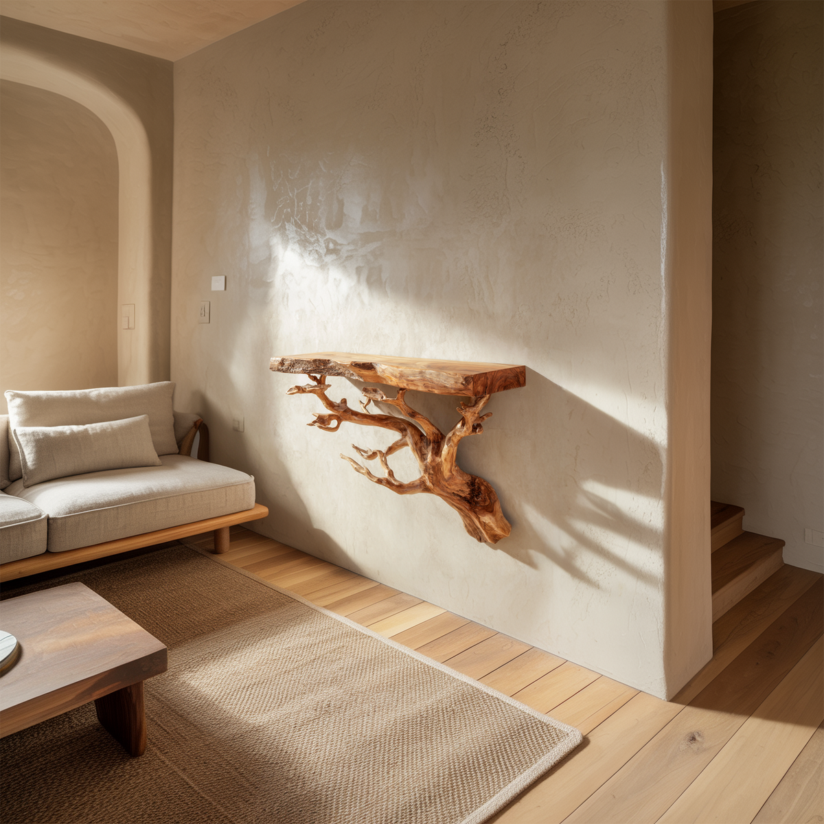Organic Decorative Tree Wall Shelf For Bedroom And Living Room