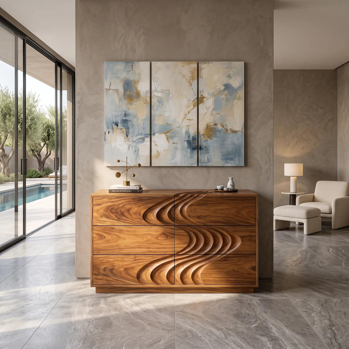 Minimalist Contour Dresser Table For Guest Bedroom SILDTTNDR017