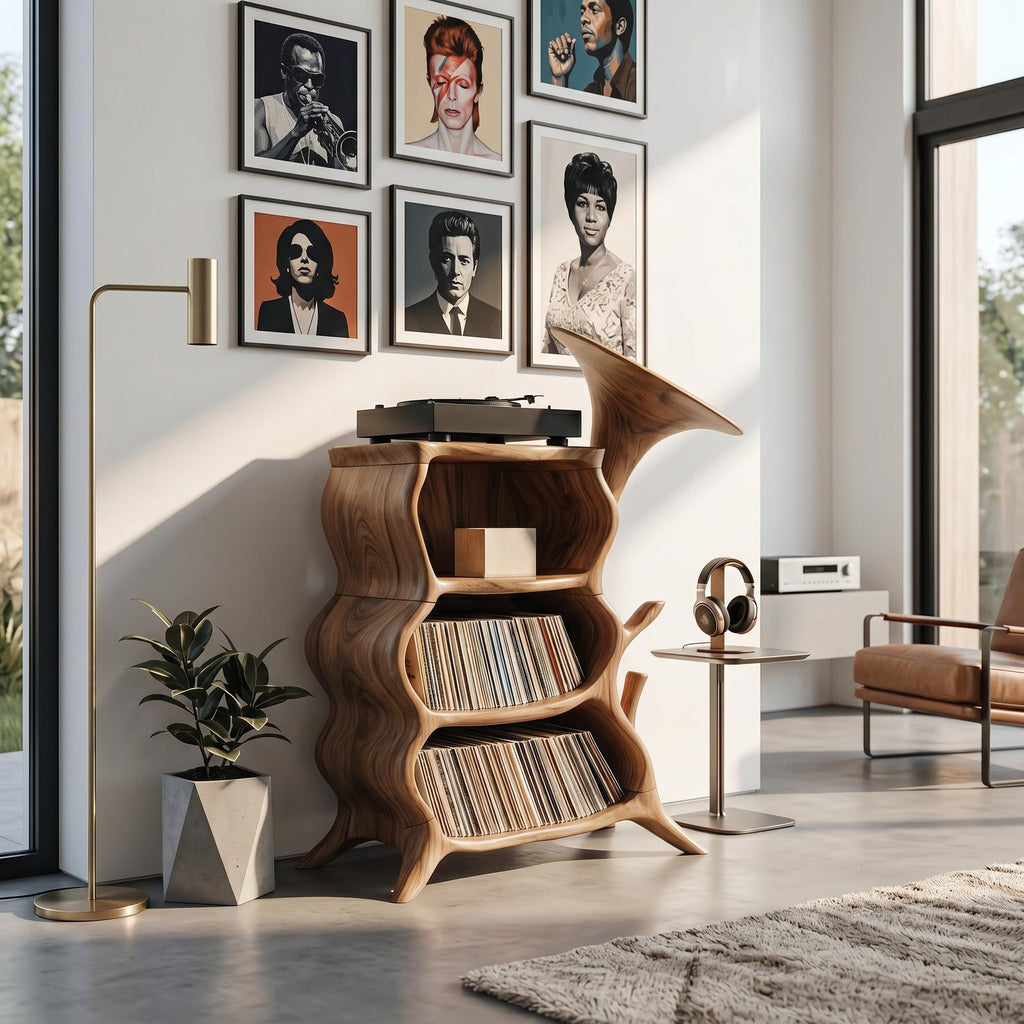 Handcrafted Wooden Media Console For Furniture Decor