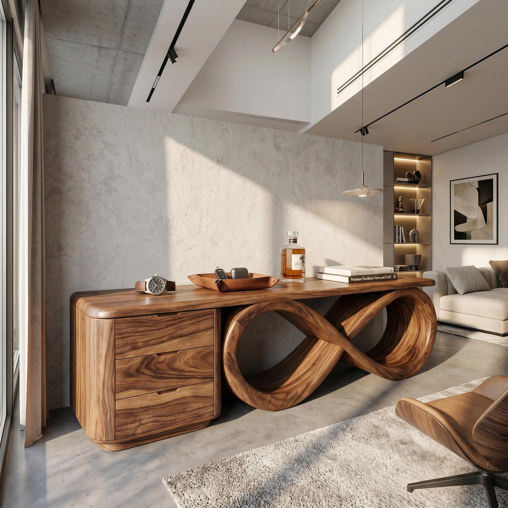 Modern Black Tree Console Table Luxury Residence