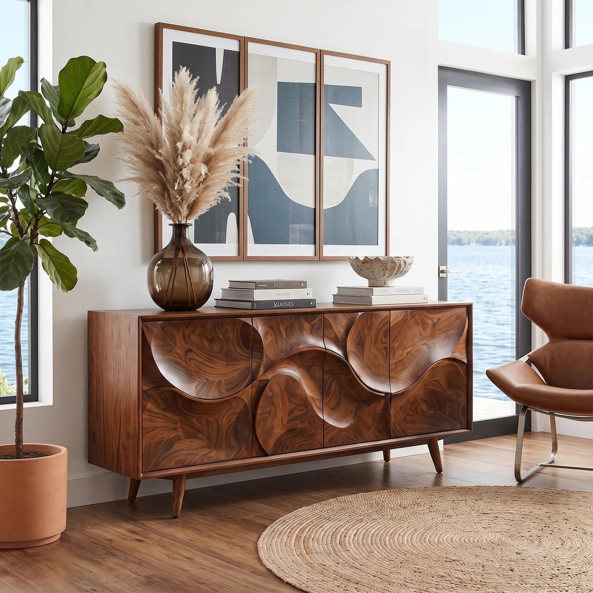 Organic Modern Buffet Cabinet with Storage Kitchen
