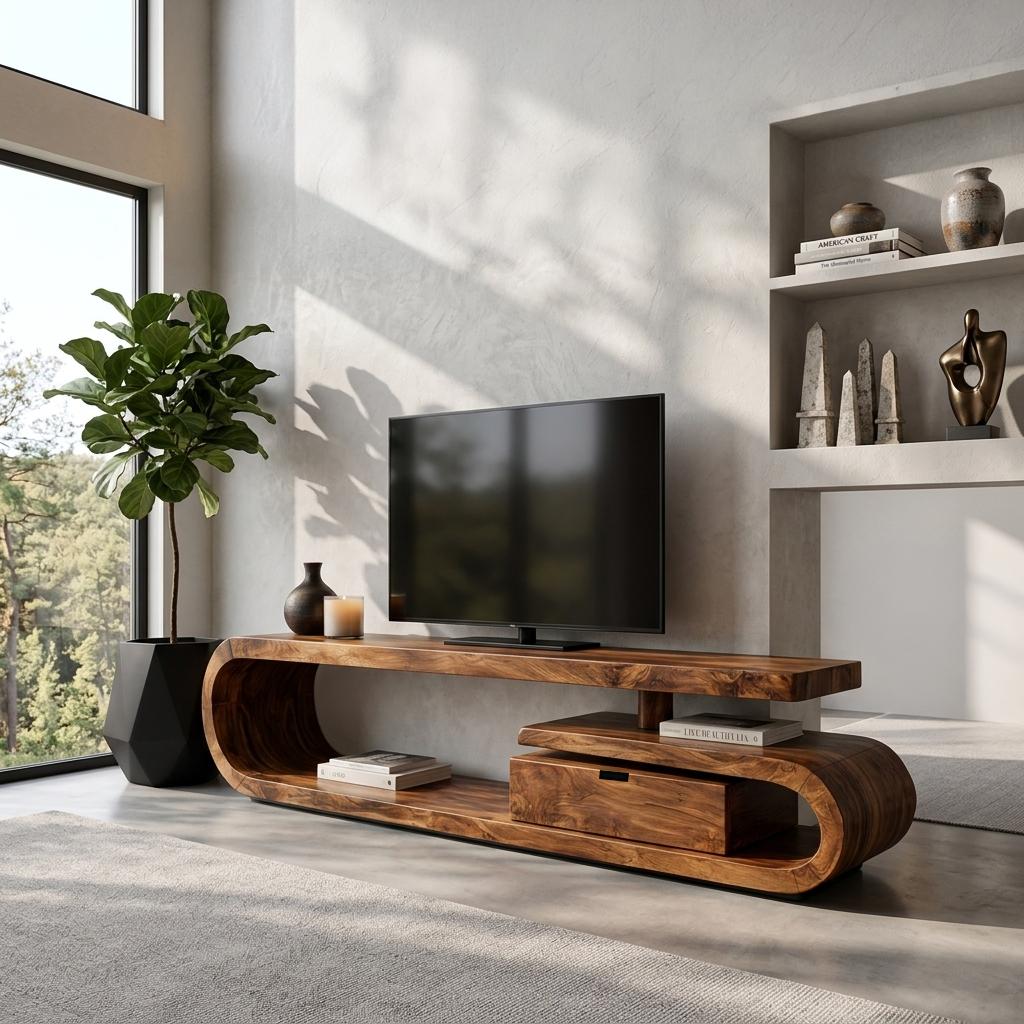 Handcrafted TV Cabinet For Living Room Media Use