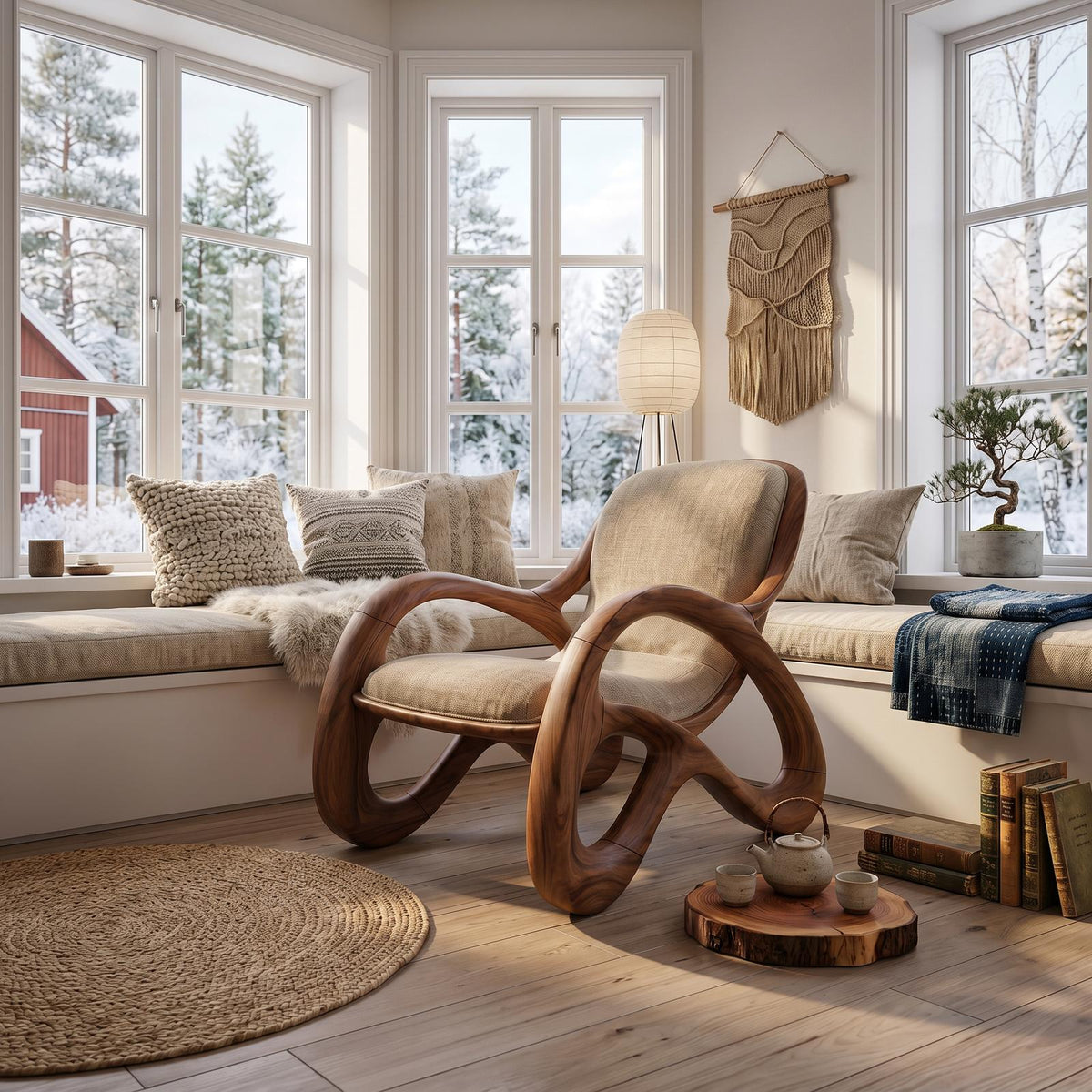 Premium Walnut Armchair for Open-Concept Modern Living Spaces SILDTTRCHR031
