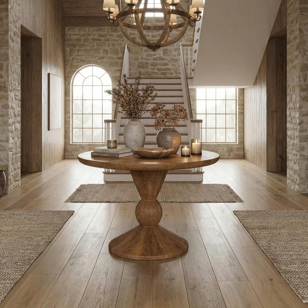 Organic Sculptural Entryway Table, Solid Wood Artistic Foyer & Hallway Decor Center Table