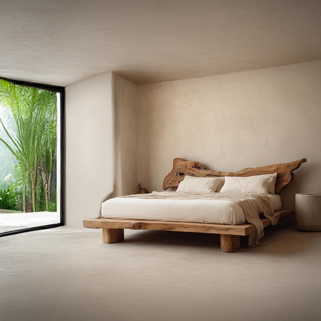 Rustic Platform Bed King Room SINLSAWB020