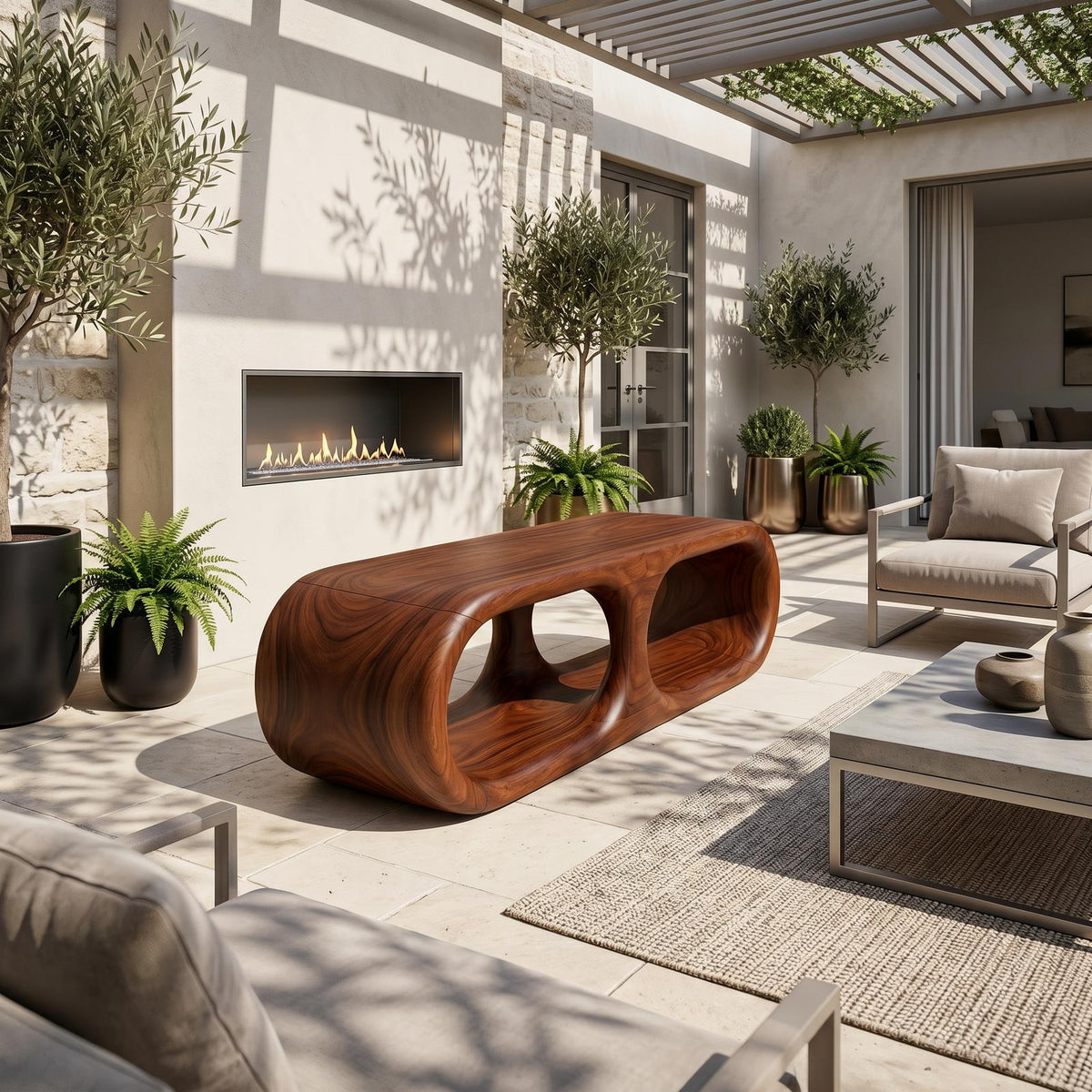 Japandi Wooden Bench Serene Entryway