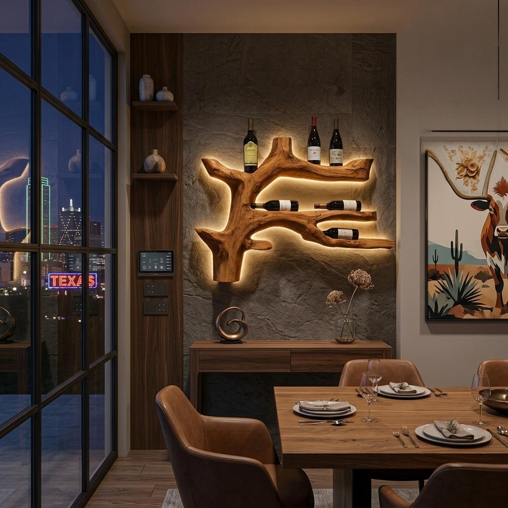 Modern Branch Wine Bottle Holder Wall Mount For Dining Wall Decor