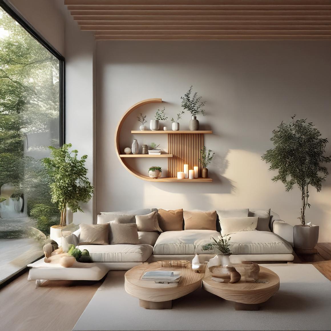 Japandi Minimal Wall Shelf Living Room And Calm Space