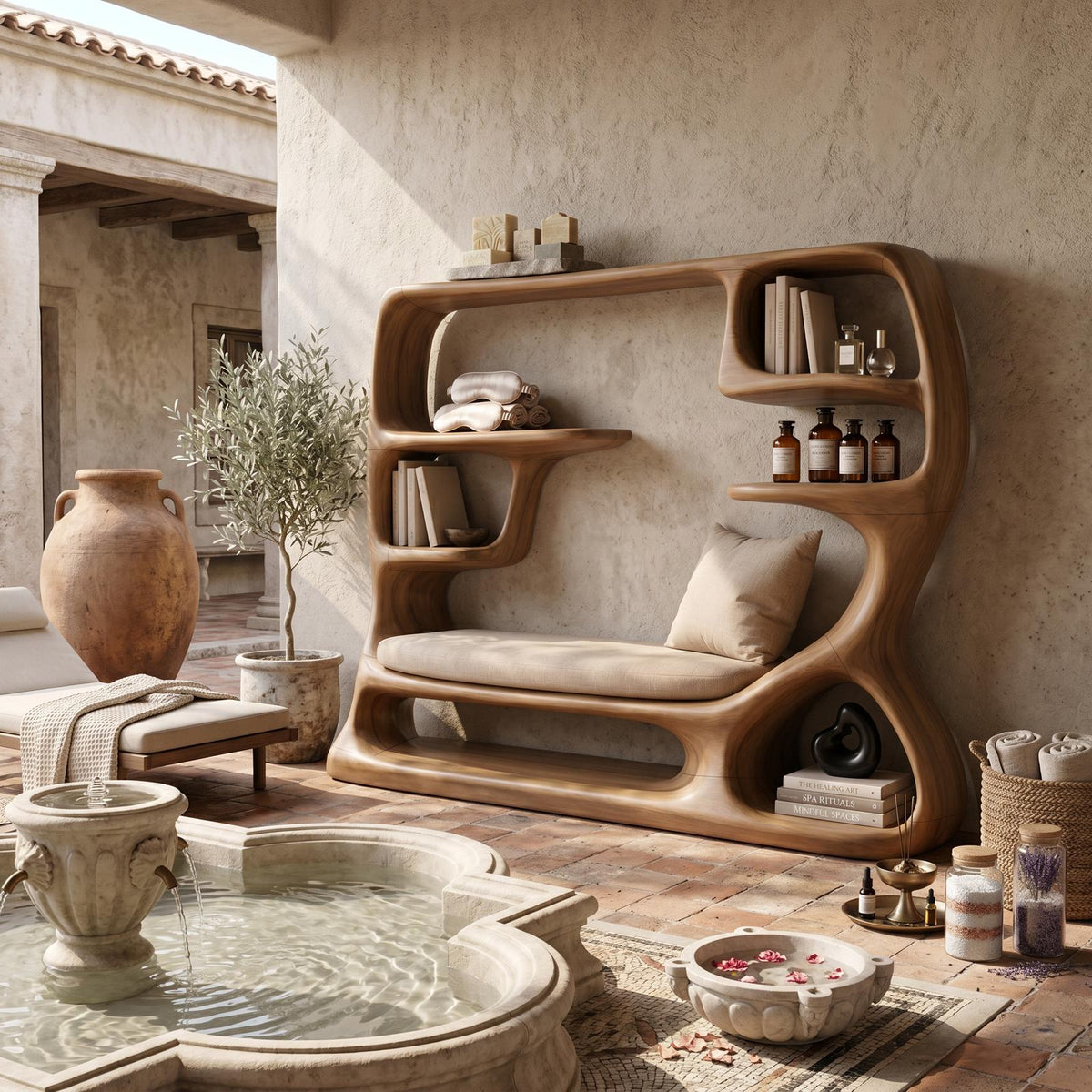 Organic Window Seat Bookcase For Cozy Reading Space
