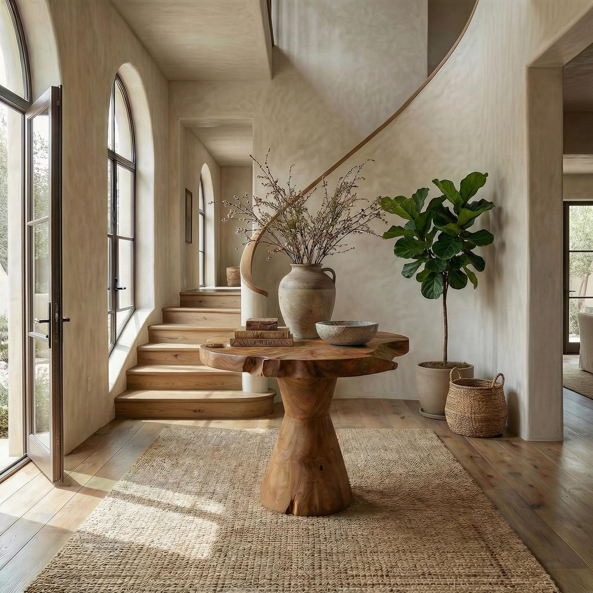 Organic Live Edge Foyer Table, Solid Wood Entryway Console Table, Rustic Accent Table for Hallway