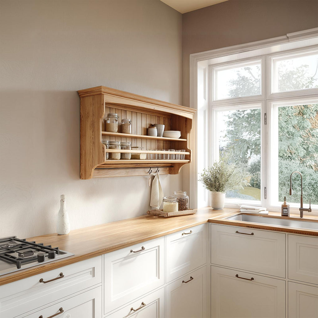 Rustic Sculptural Storage Shelf For Kitchen And Dining Area