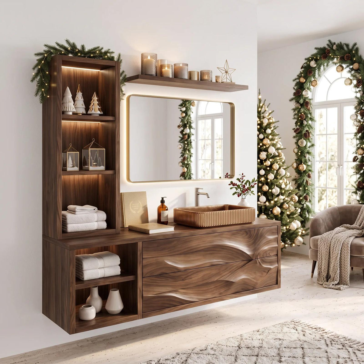 Mid Century Christmas Floating Vanity Urban Apartment