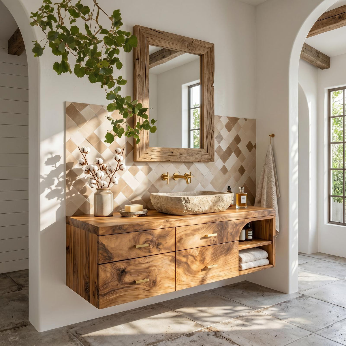 Farmhouse Bathroom Furniture With Floating Vanity SILDTTRBRV031