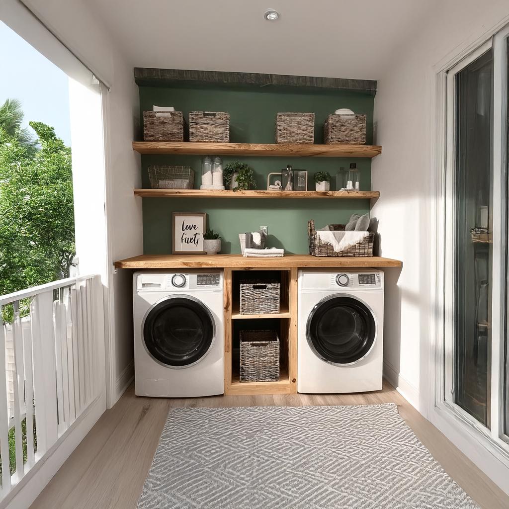 Laundry Nook Shelf Handmade Rustic Wood Gift
