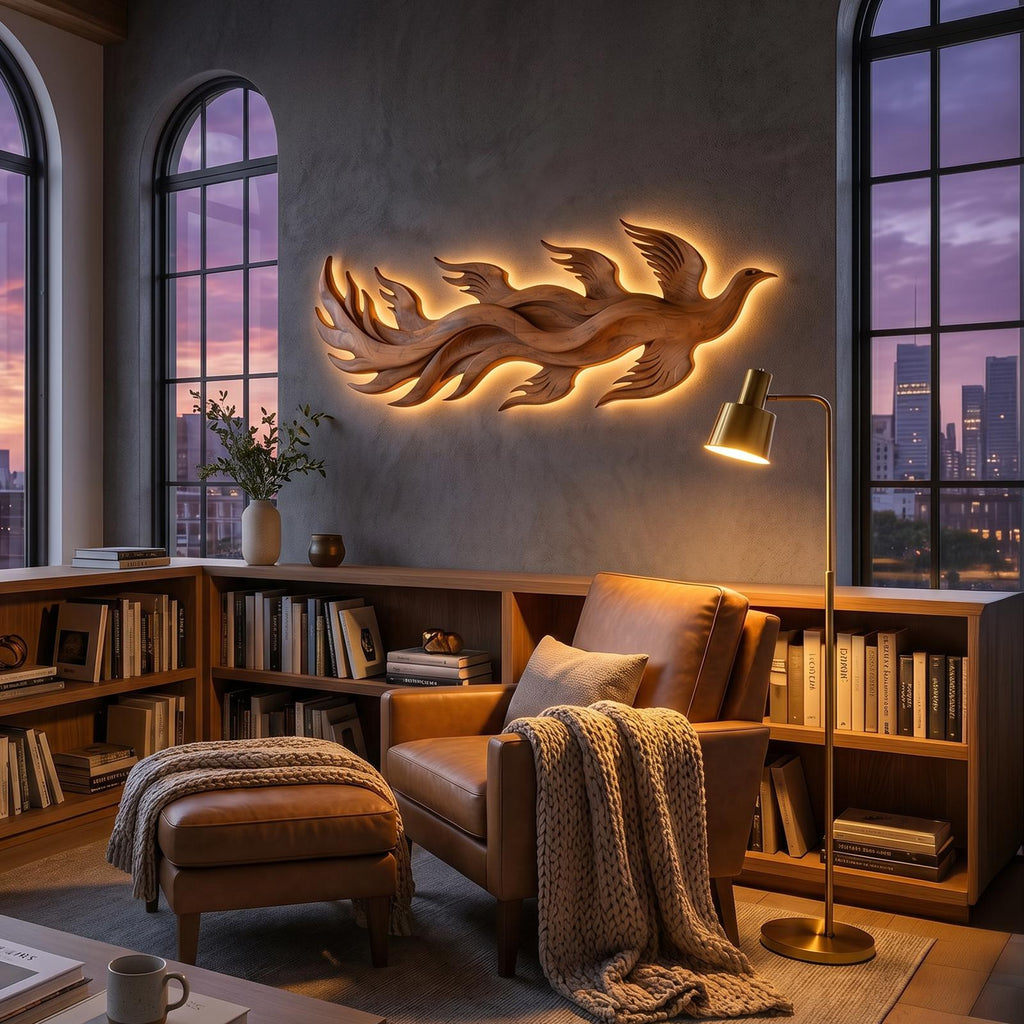 Minimalist Dimensional Wood Wall Art, Modern 3D Abstract Wall Decor Panel for Luxury Hotel Suite and Lounge