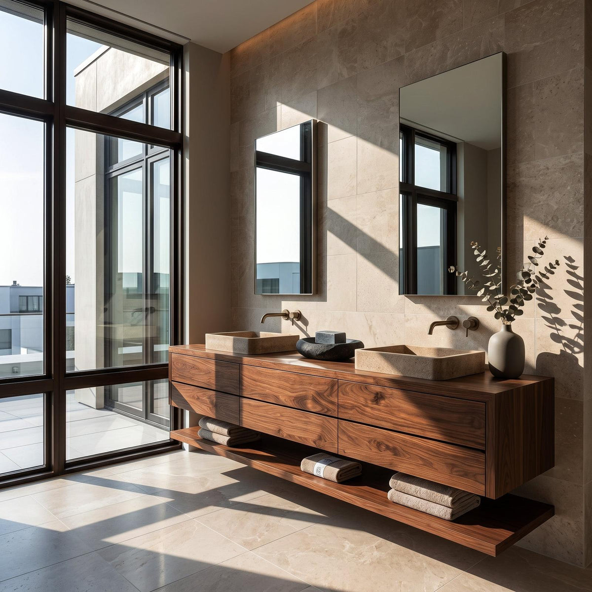 Contemporary Floating Bathroom Vanity With Multiple Drawers For Bathroom