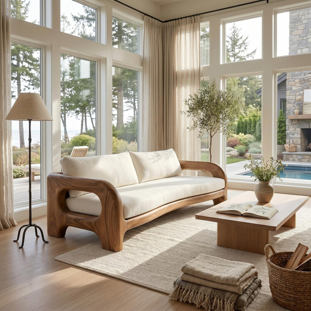 Contemporary Solid Wood Sofa With Architectural Frame For Modern Home SILDTTRSFA013