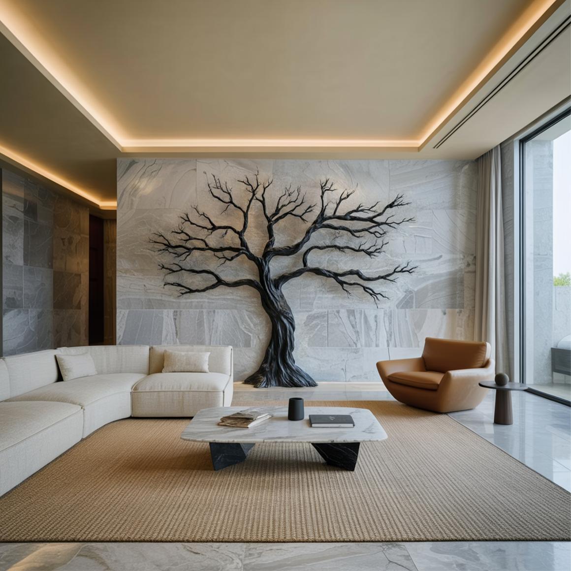 Rustic Tree Wall Art For Living Room And Interior Wall