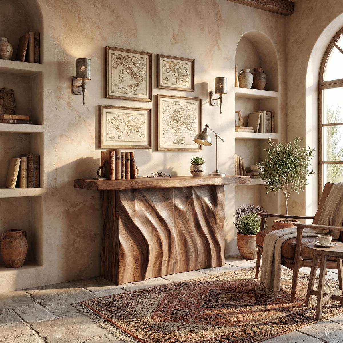 Contemporary Live Form Hall Table For Penthouse Interior Space