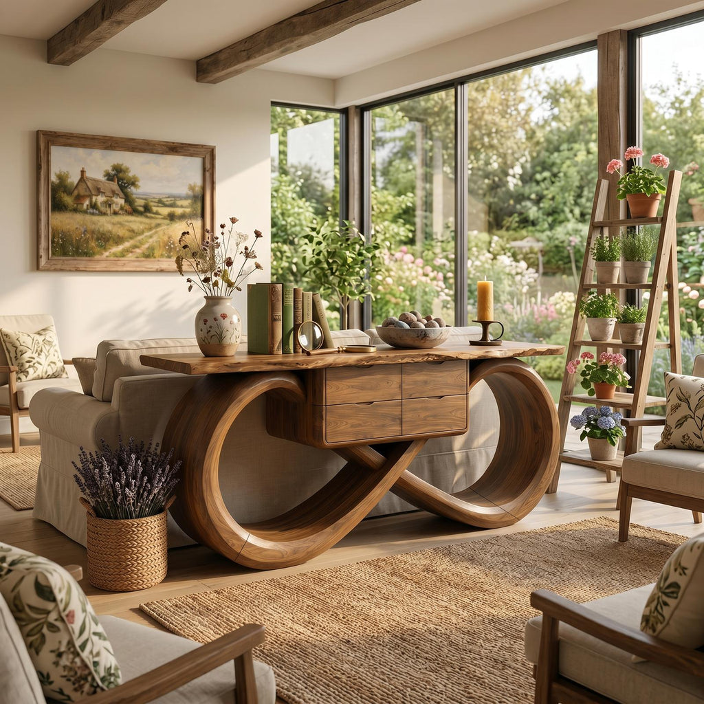 Organic Sculptural Console Table Contemporary Hallway
