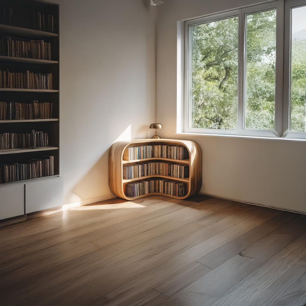 Mid Century Corner Bookshelf Living Room Or Study Room