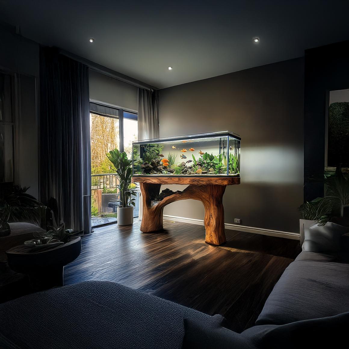 Rustic Organic Luxury Aquarium Stand Entryway Or Living Room