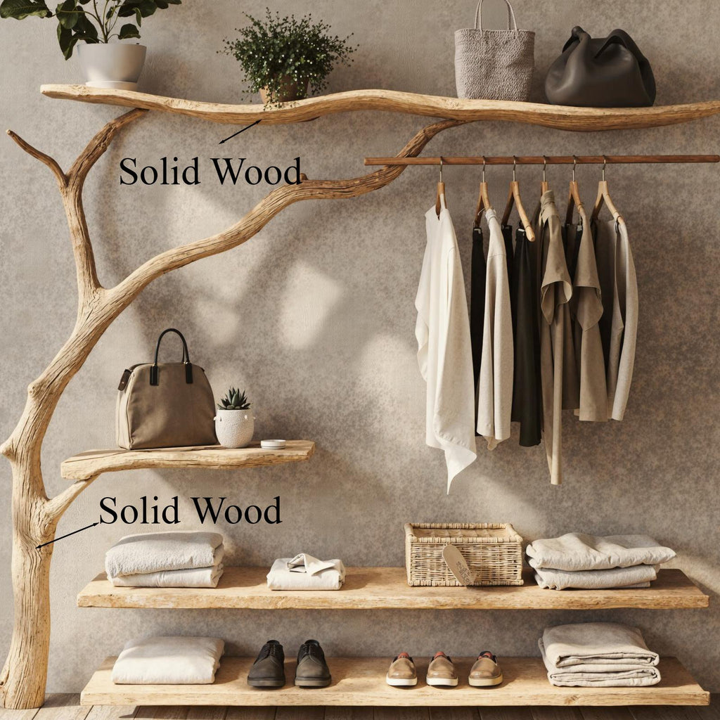 Rustic Coat Rack Wall Mount Antique Hall Tree Garment Rack