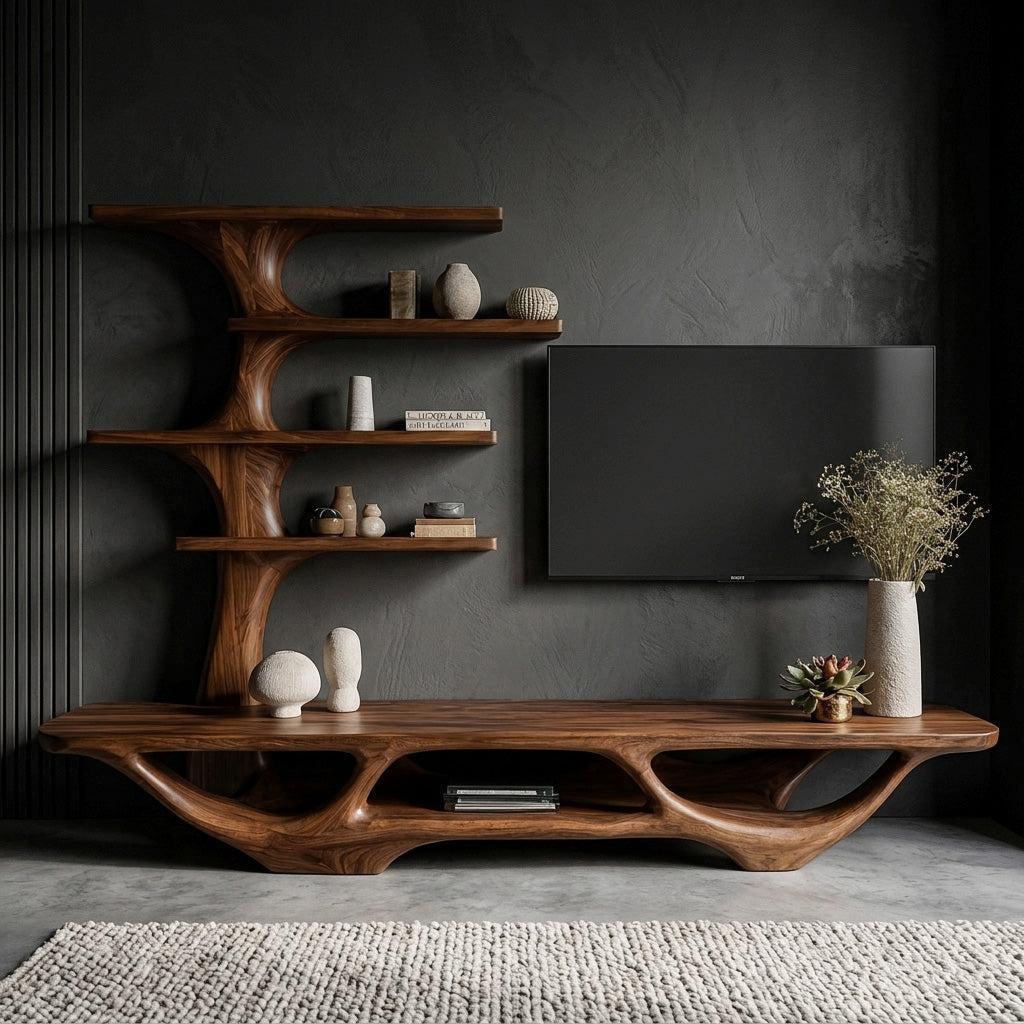 Contemporary Tree Form TV Console For Living Room Decor
