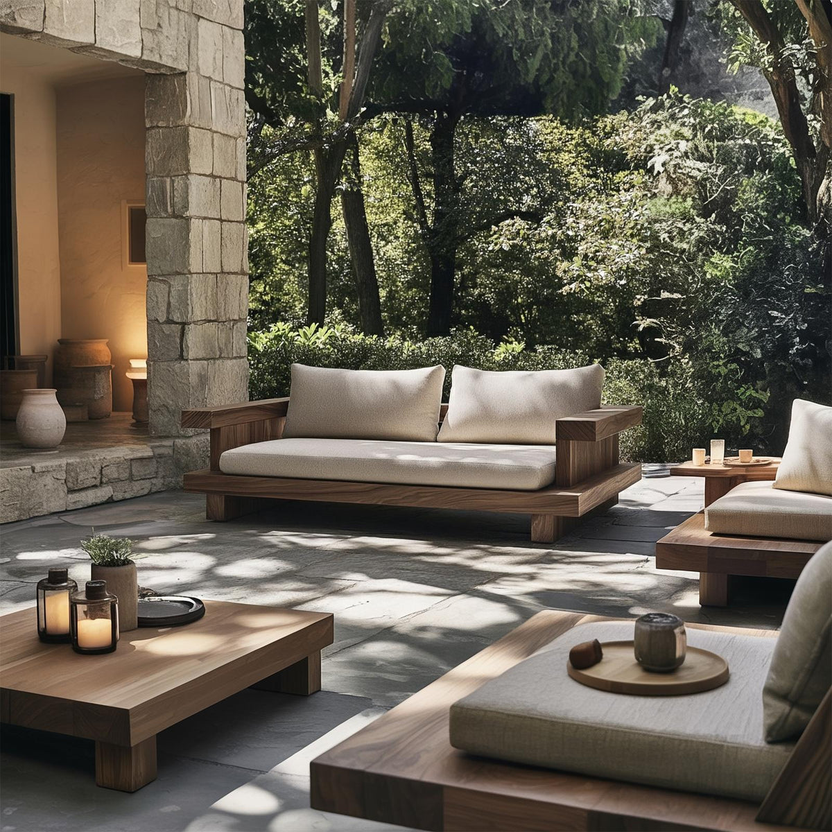 Minimal Platform Sofa Frame, Solid Wood Clean Low Arm Daybed/Couch Base for Living Room, Lounge Furniture
