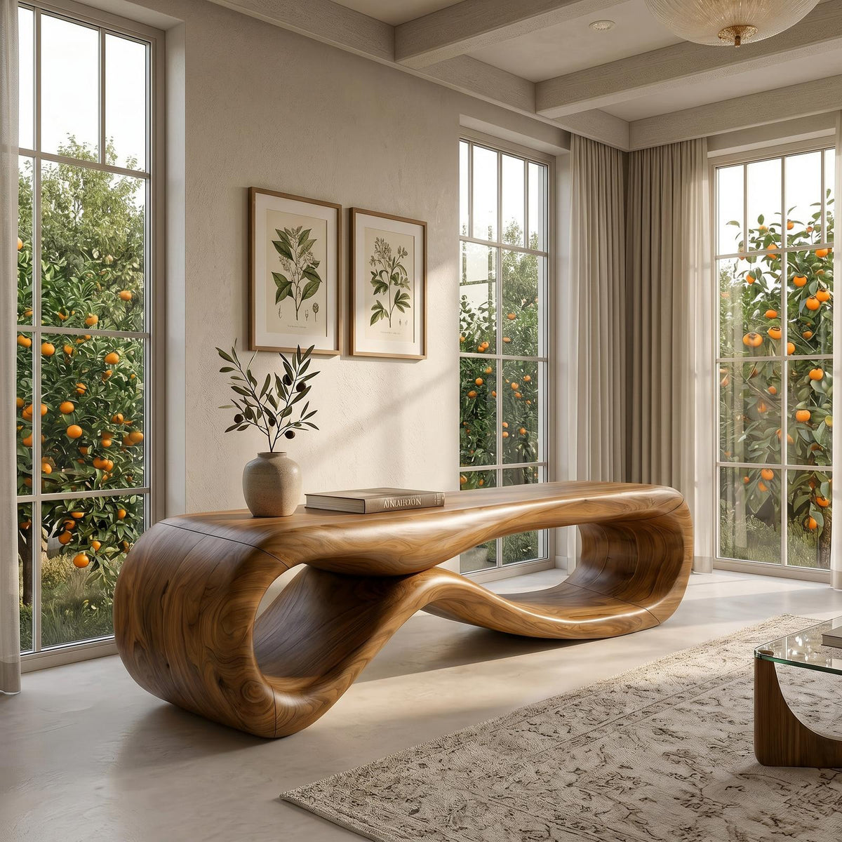 Organic Sculptural Bench Coastal Residence