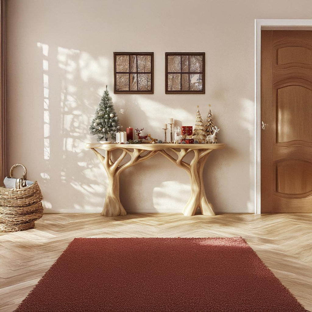 Rustic Organic Console Table, Handcrafted Live Edge Entryway Accent Table, Solid Wood Foyer Display