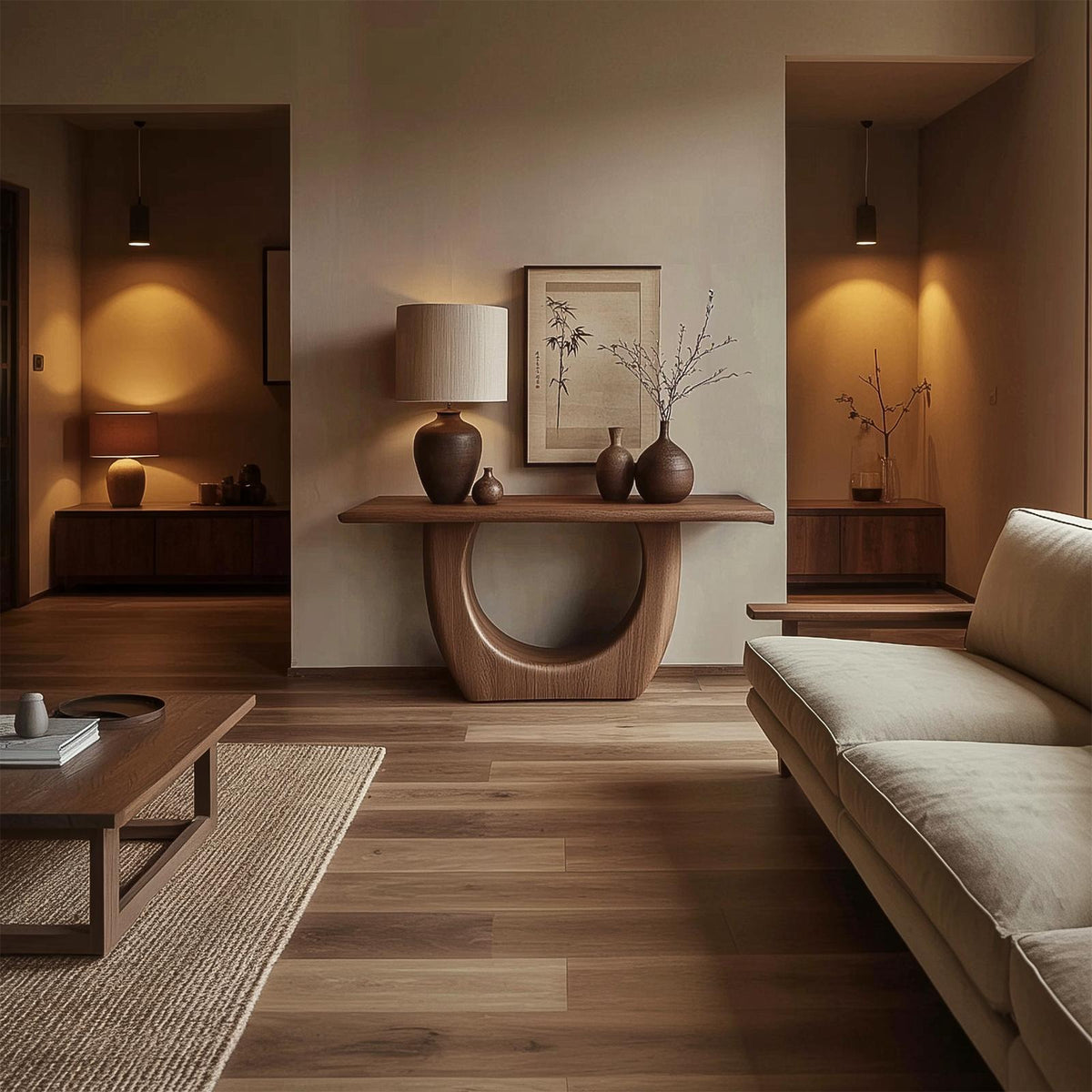 Sculptural Modern Console Table Living Room And Entryway