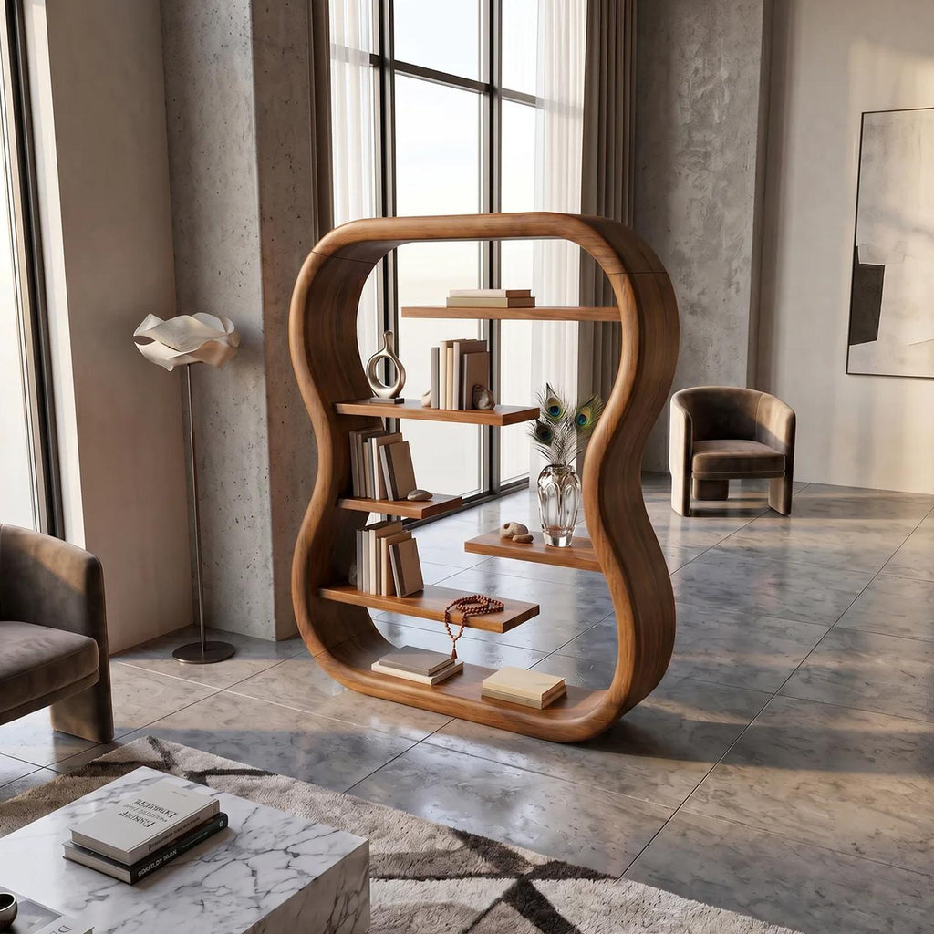 Contemporary Organic Bookshelf With Curved Frame SILDTTRBS031