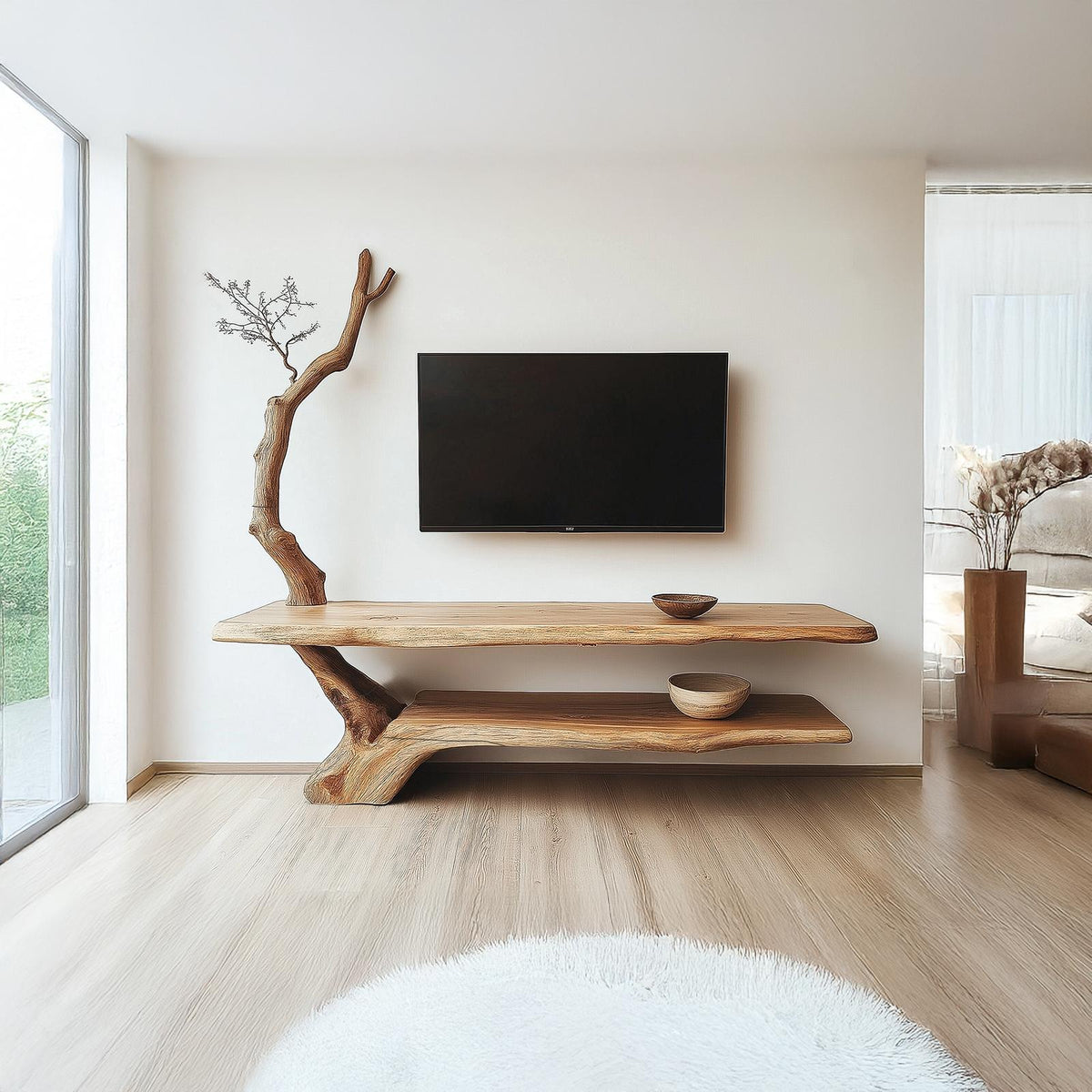 Rustic Live Edge TV Stand Living Room