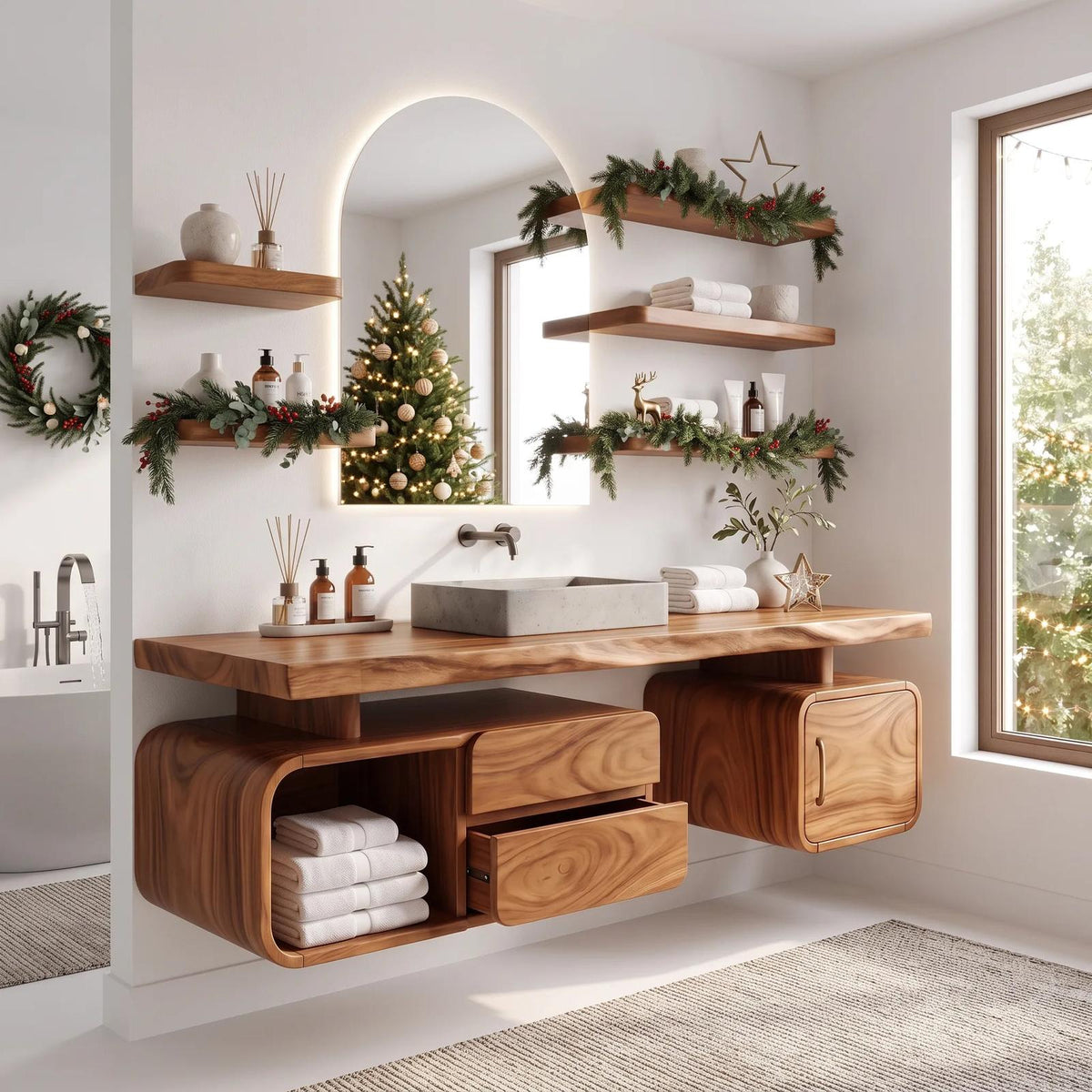 Handcrafted Organic Modern Christmas Vanity Beach Retreat