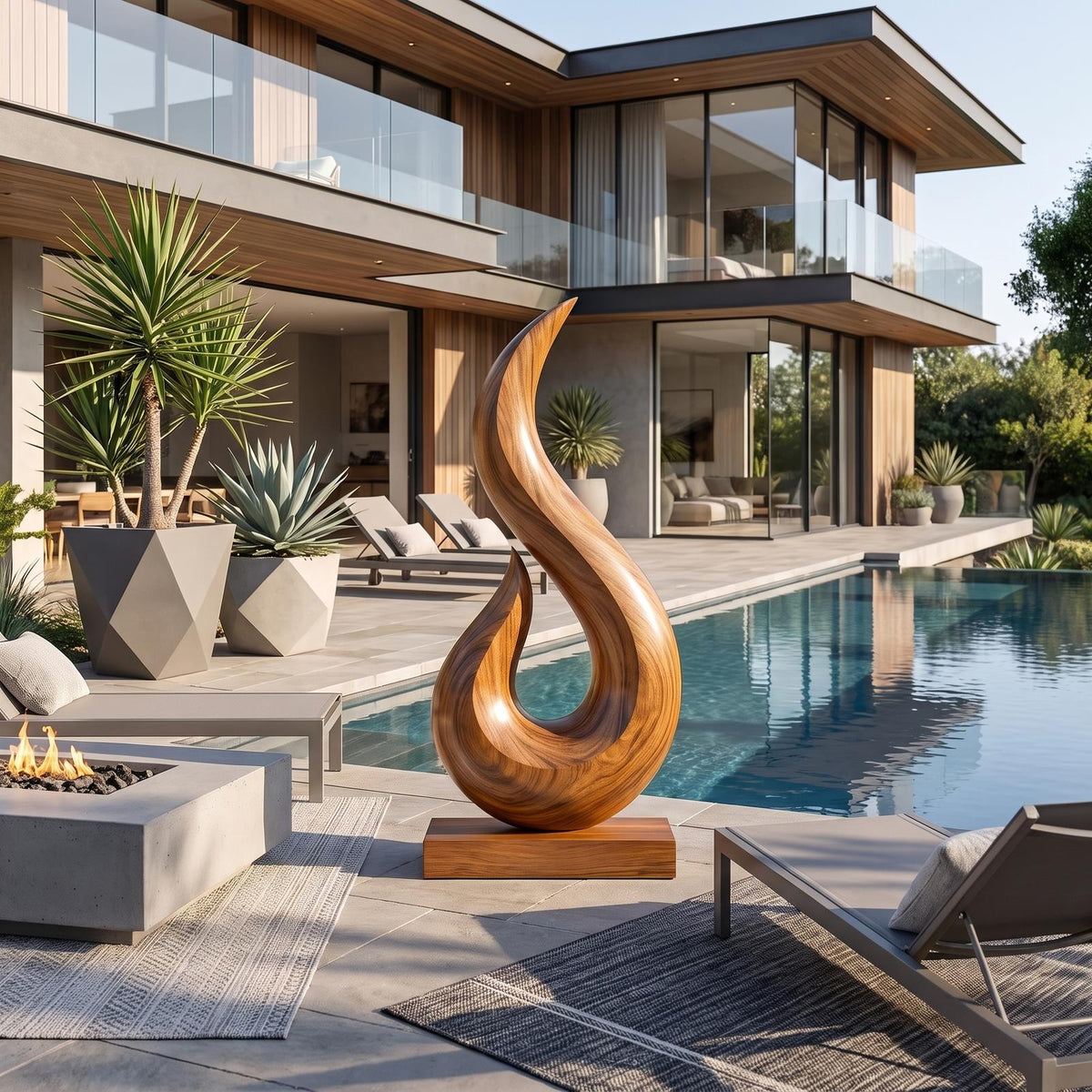 Spry Interior Handcrafted Abstract Wood Sculpture, 3D Hanging Wall Art Decor Statue for Outdoor Garden & Patio Wall Design, SILDTTRAS010