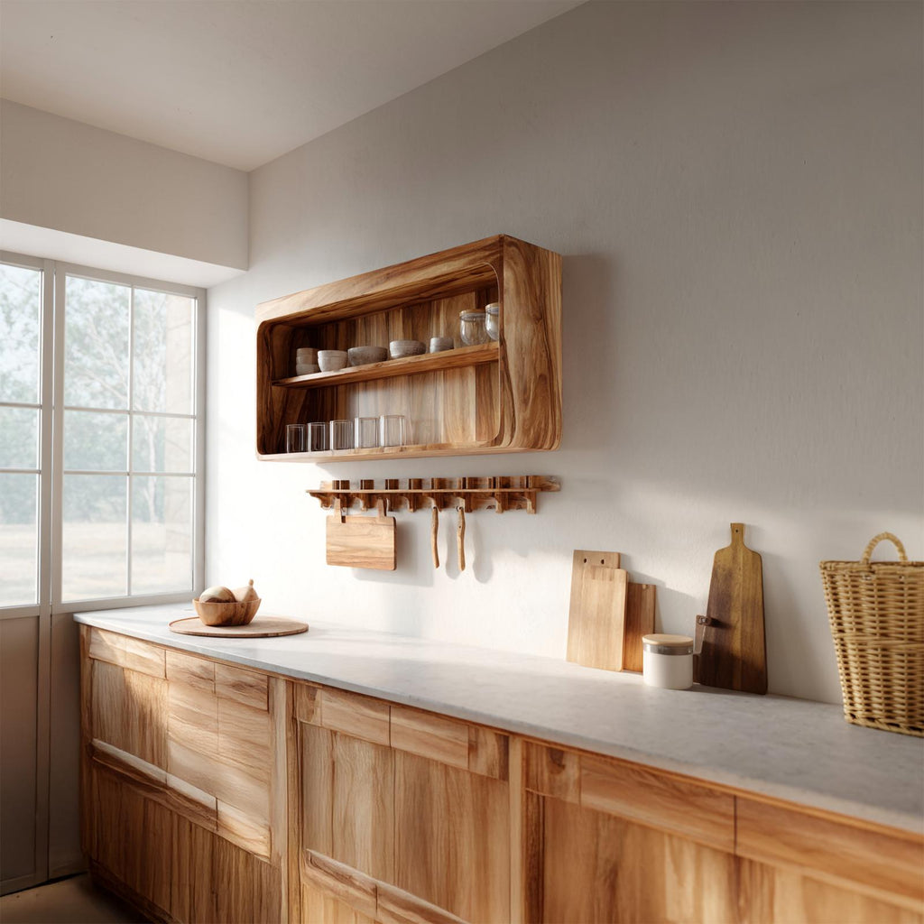 Rustic Wall Display Cabinet For Kitchen Or Dining Area