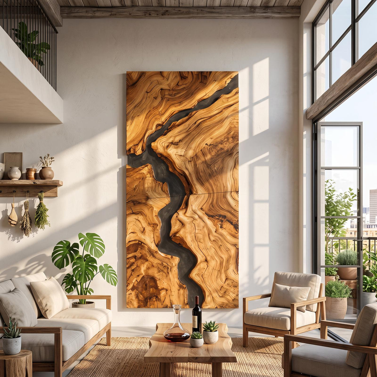 Mid Century Wooden Wall Art Sculpture For Entryway SILDTTRWA038