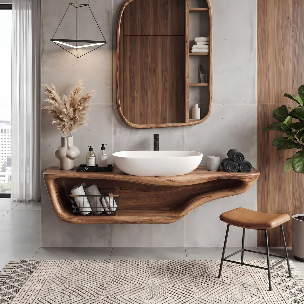 Handcrafted Live Edge Vanity For Custom Bathrooms SILDTTNBAS005