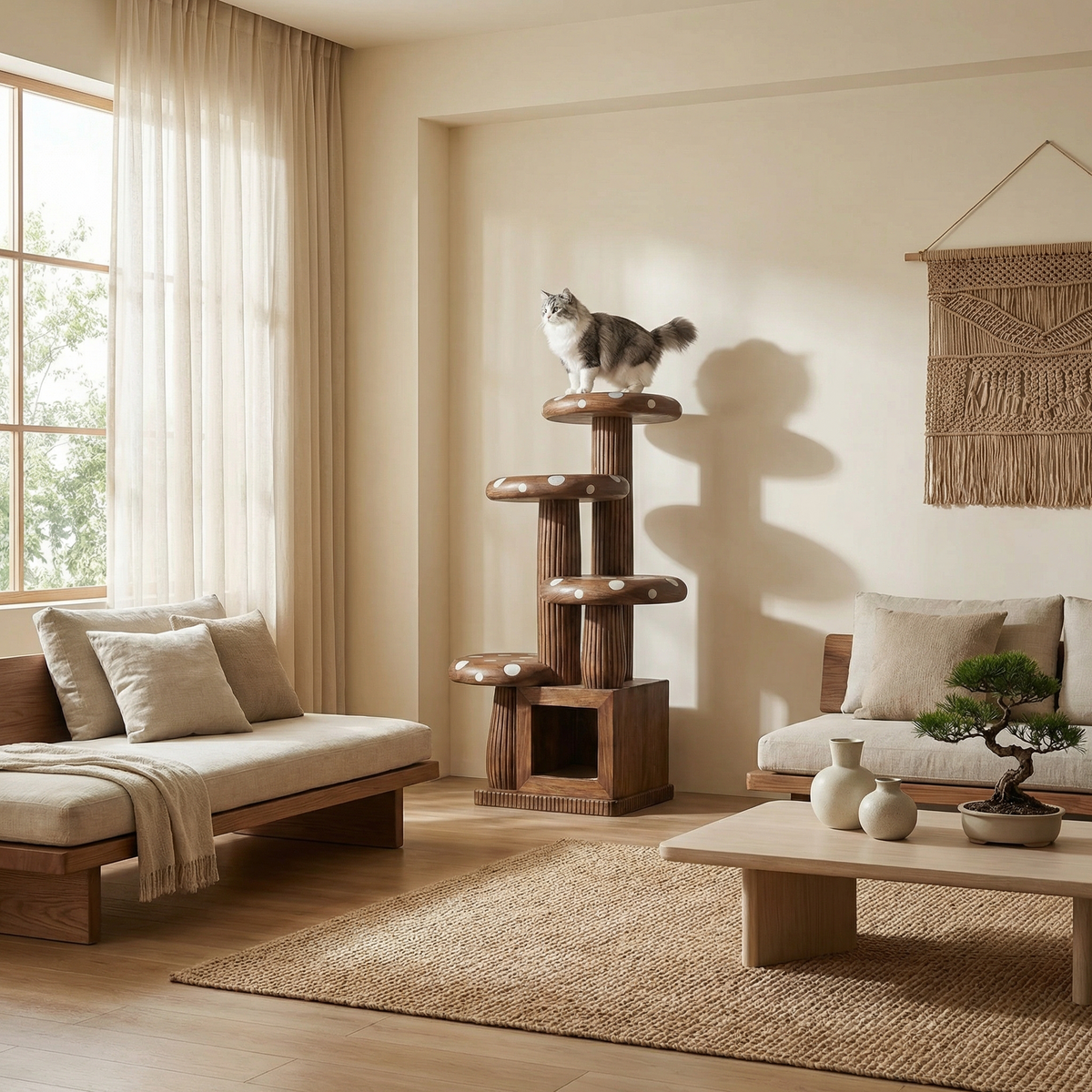 Modern Artistic Musrhroom Cat Tree For Living Room And Pet Corner