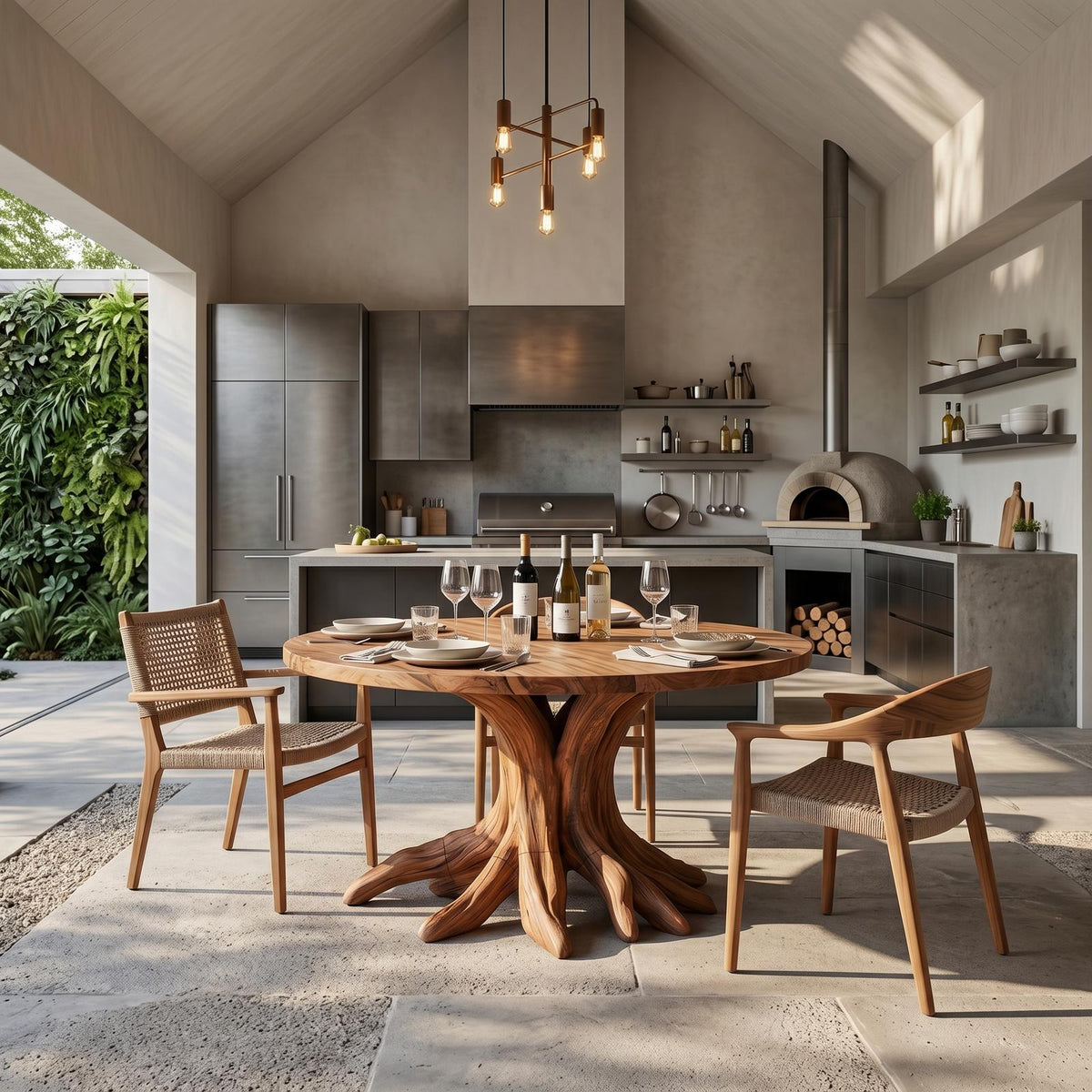 Handcrafted Wood Dining Table For Kitchen Interior