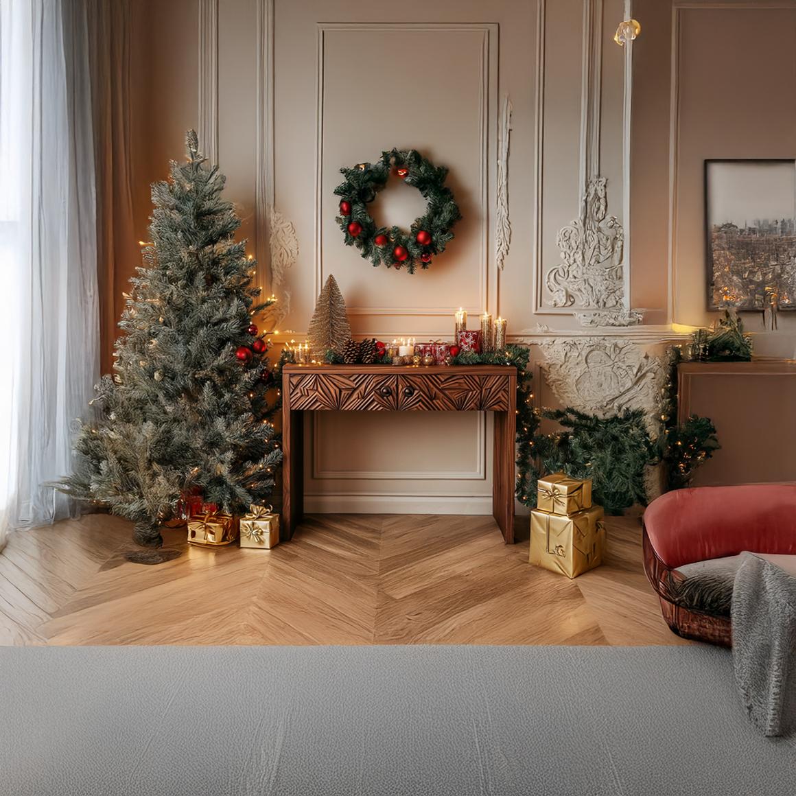 Rustic Carved Console Table, Handcrafted Solid Wood Entryway Table, Unique Foyer Holiday Display Table