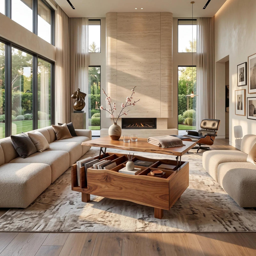 Organic Modern Lift Top Coffee Table Reading Lounge