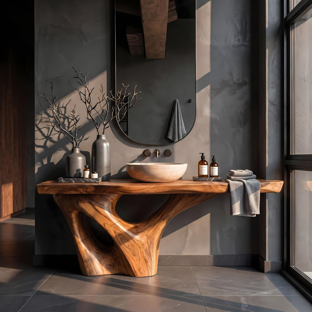 Rustic Solid Vanity For Timeless Bathroom Furniture SILDTTNBRV001