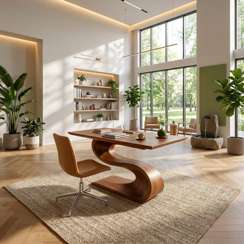 Contemporary Executive Desk For Open Workspace Interior Space