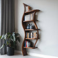 Modern Sculptural Bookshelf With Curved Design For Living Room