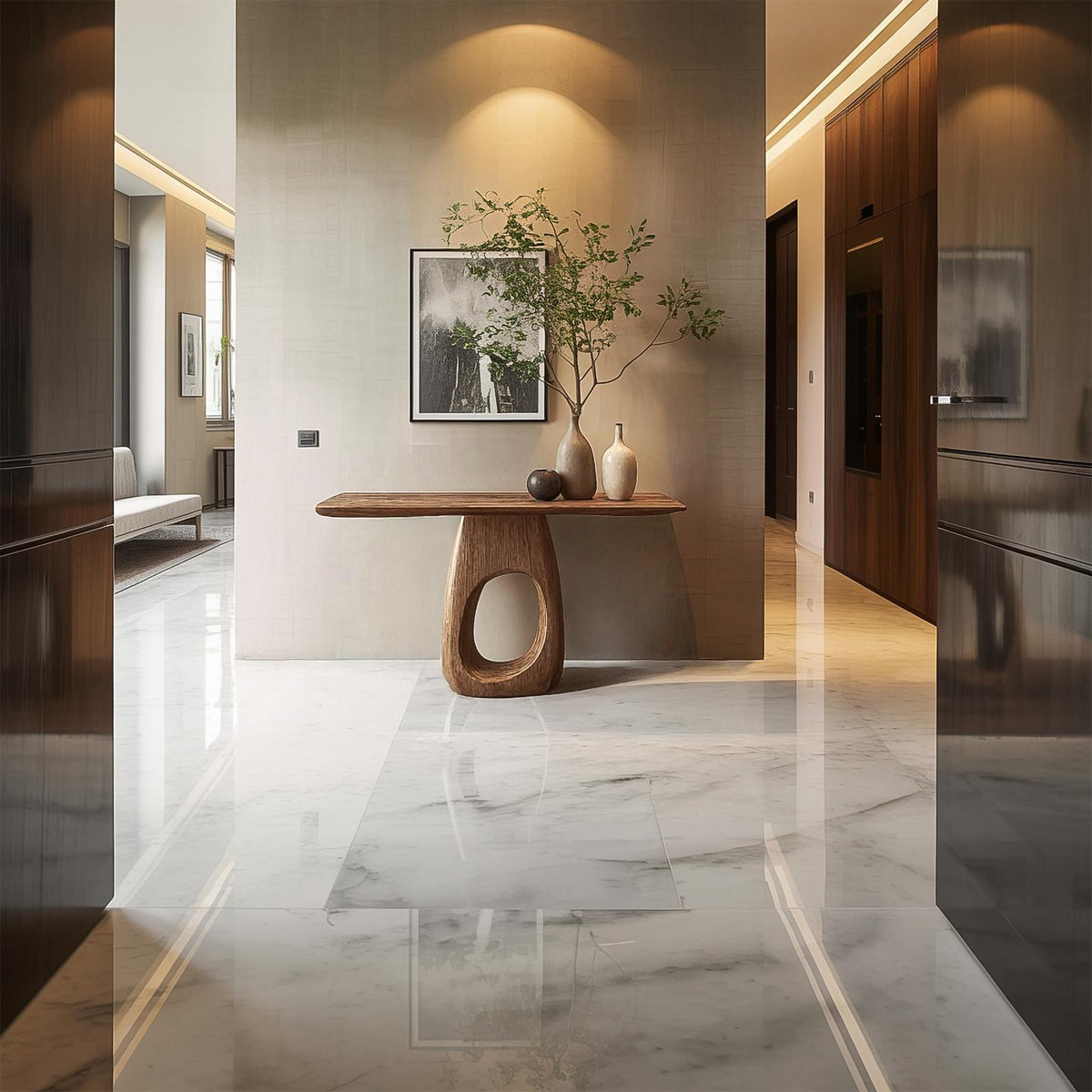 Artisan Organic Handcrafted Wood Console Table, Live Edge Foyer & Living Room Entryway Accent Furniture
