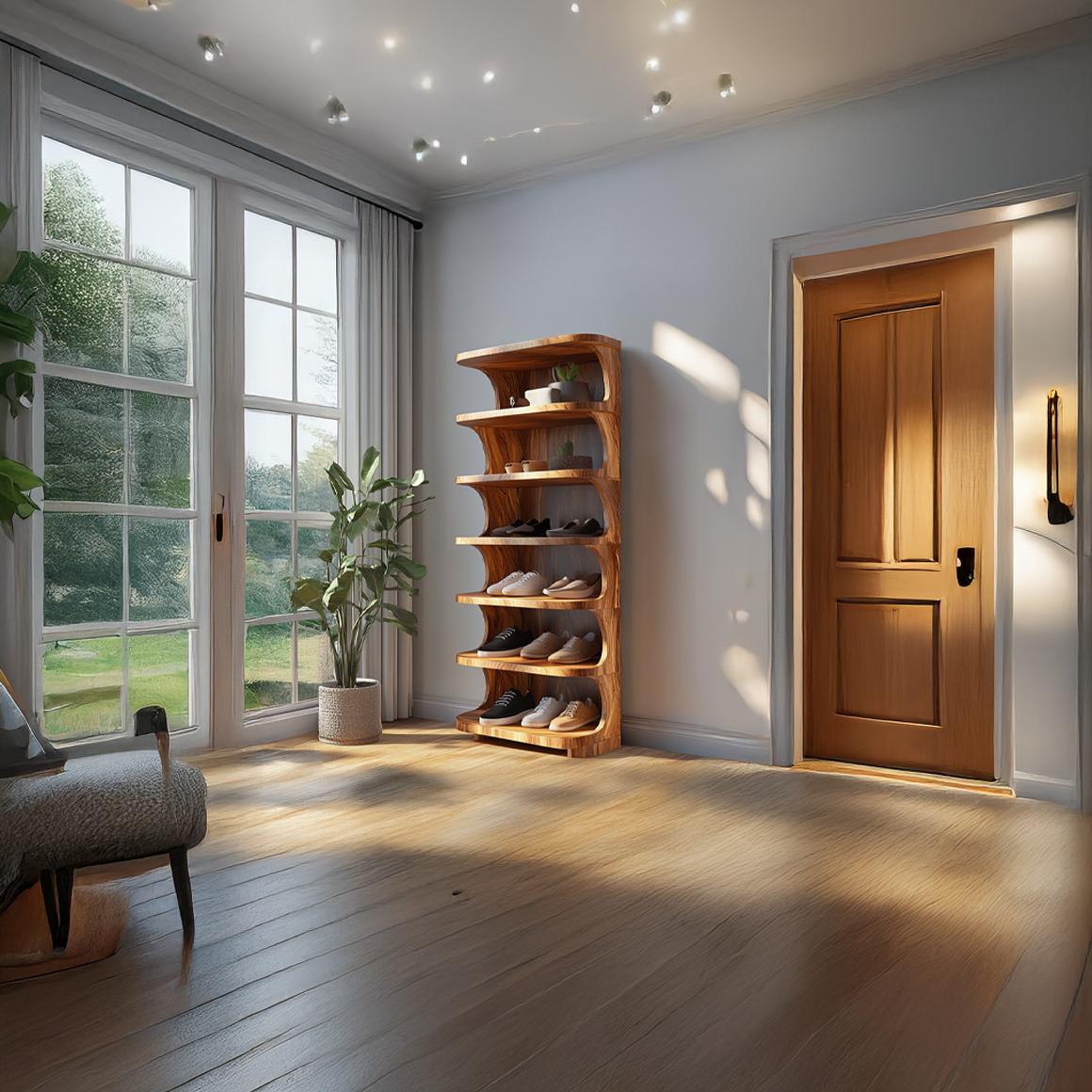Rustic Soft Edge Shoe Rack Mudroom And Bedroom