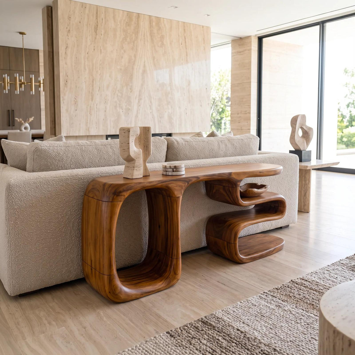 Modern Rounded Cabinet Console For Elegant Entryway